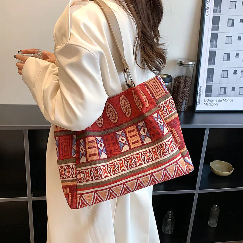 Large Capacity Women's Tote Bag - Stylish Canvas Shoulder Bag