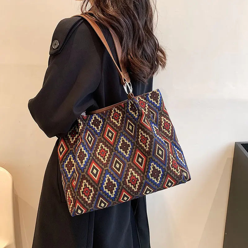 Large Capacity Women's Tote Bag - Stylish Canvas Shoulder Bag